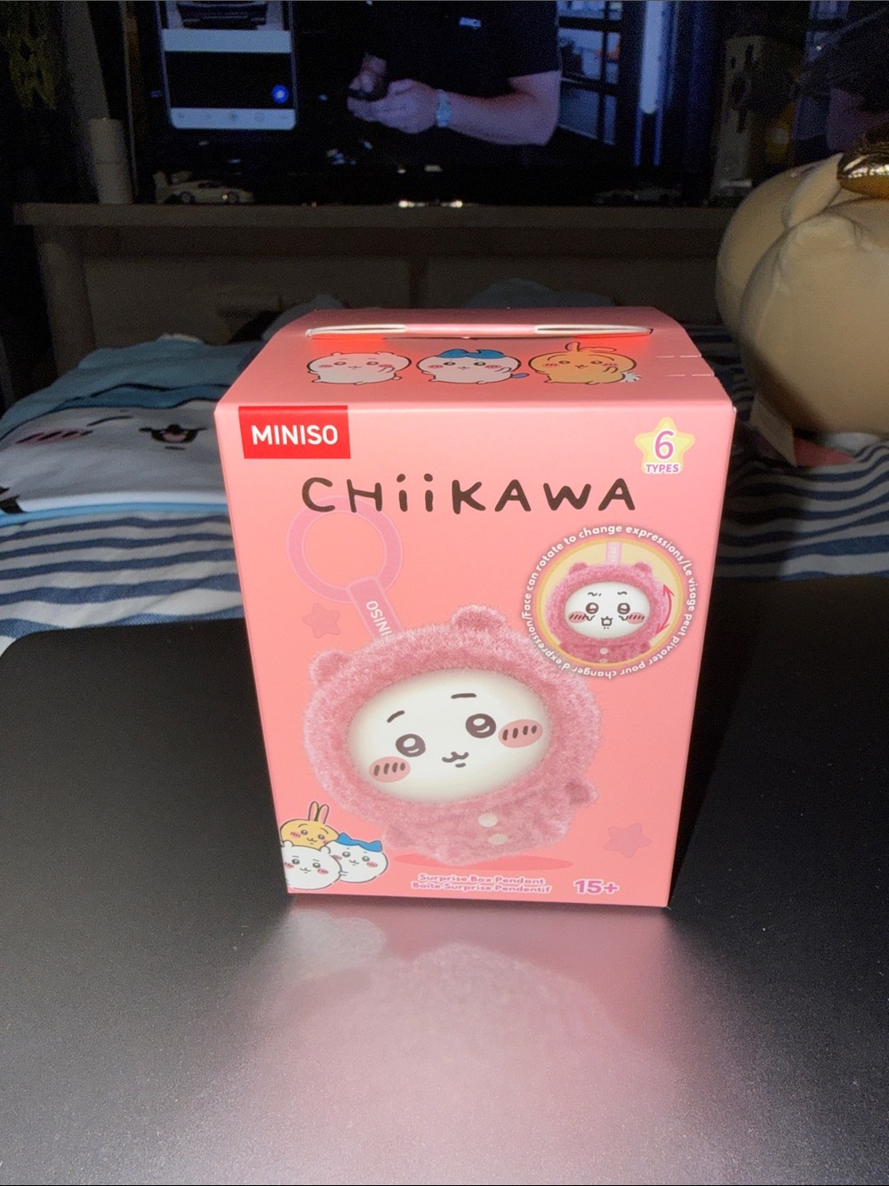 Chiikawa face flip charm (Momonga)